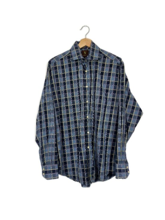 Tailorbyrd Other - Tailorbyrd Mens Plaid Button Front Shirt Large Blue Cotton Business Casual Prep